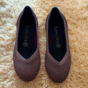 Rothy’s The Flat in Burgundy herringbone